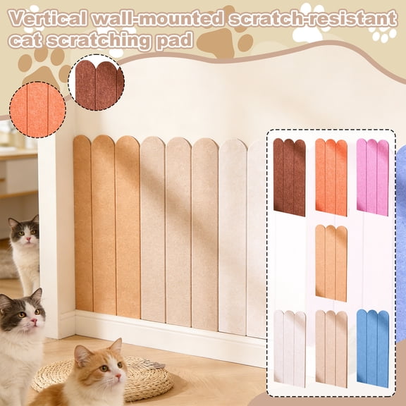 Cat Scratching Board Wall Mounted Vertical Cat Scratch Pad Wear-Resistant Thickened Wall Protector for Indoor Cats Furniture Guard Climbing Mat Camel Complexion