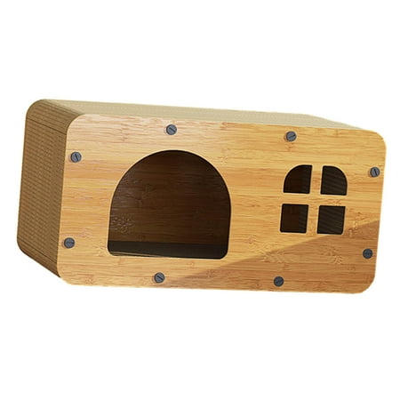 Cat Scratching Corrugated Cardboard House Bed Furniture Protector Sturdy Environmentally Friendly Multifunctional Sleeping Nest for Resting 48x24x24cm