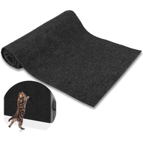 Cat Scratching Mat, 200x30CM Cat Scratch Mat with Self-Adhesive Trimmable DIY Cats Wall Scratcher Scratch Matt for Cats AntiScratch Furniture Sofa Protectors from Pets (Black)