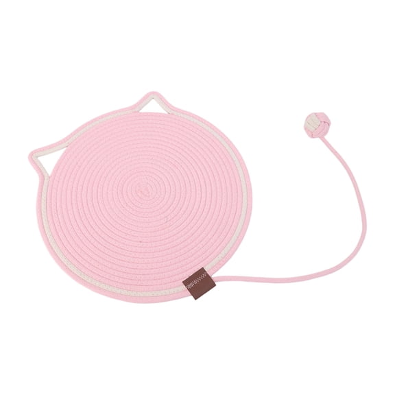 Cat Scratching Mat Natural Cotton Rope Cat Scratching Pad, Large Size Scratcher Mat with Toy