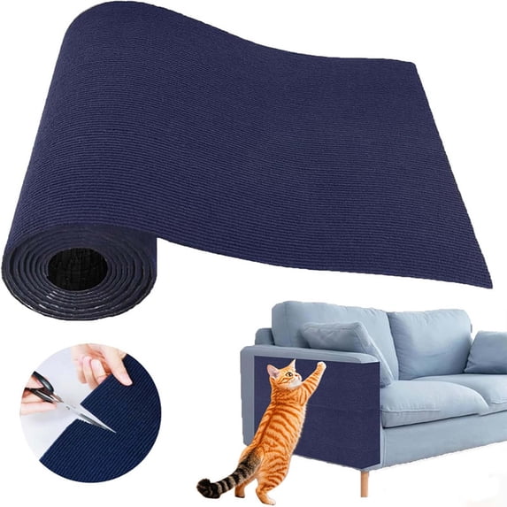 Cat Scratching Mat, Self-Adhesive Wear-Resistant Cat Climbing Mat, 40x100cm Non-Woven Sofa Protector Scratch Pad for Furniture, Blue