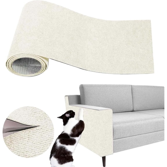 Cat Scratching Mat, Self-Adhesive Wear-Resistant Cat Climbing Mat, 40x100cm Non-Woven Sofa Protector Scratch Pad for Furniture