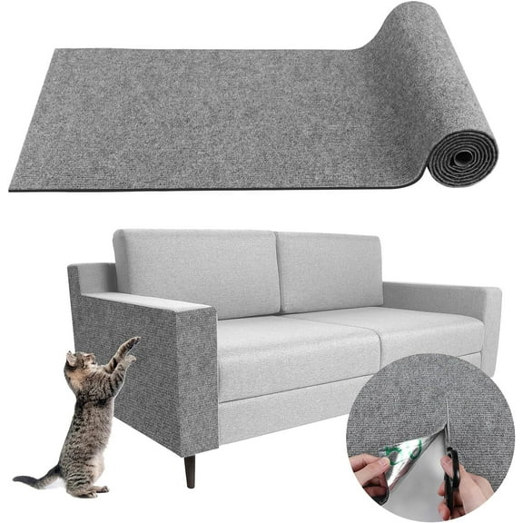 Cat Scratching Mat Trimmable Self-Adhesive Scratcher Carpet for Cat Tree, Furniture Protector, Wall & Floor Scratch Guard