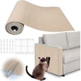thumbnail image 1 of Cat Scratching Pad - 78.7" x 15.8" Trimmable Self-Adhesive Cats Claws Scratch Furniture Protector, DIY Cat Climbing Couch Protector for Scratch Post Cat Tree Replacement Indoor (Khaki), 1 of 2