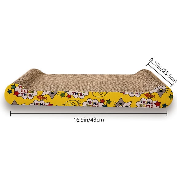 Cat Scratching Pads, Wide Corrugated Sleeping Bed, Indoor, 16.9 x 7.8 in