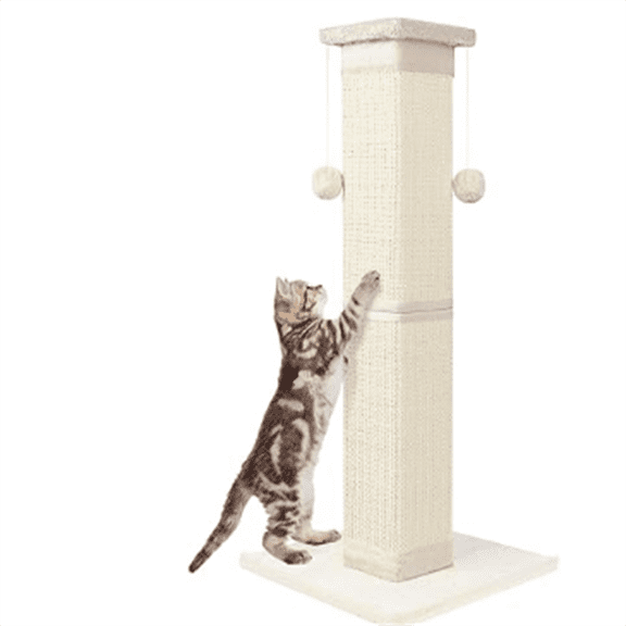 Cat Scratching Post 33 Inch Nature Sisal Cat Scratch Post for Indoor Cats, Large Cat Scratcher Protect Your Furniture, for All Breeds