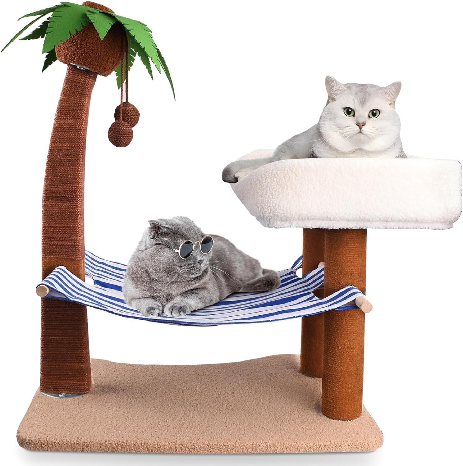 Cat Scratch Post with Hammock,29.5 Inches Tall Cat Scratcher with Cat Bed  for Indoor Cats,Sisal Rope Cat Tree Scratching Post Tall with Hanging Ball  for Small Cat Kitten - Walmart Business Supplies