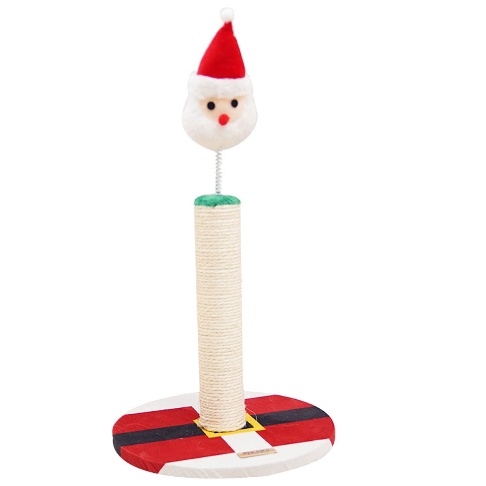 Cat Scratching Post Christmas Themed Cat Scratcher Natural Sisal Rope Cat Toy