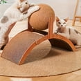thumbnail image 1 of Cat Scratching Post with Dangling Ball Toy, Small Arch Ferris Wheel Design Scratcher, Tall Scratch Column for Cats with Stable Plastic Screw Base for Claw/Sharpening,Khaki, 1 of 7