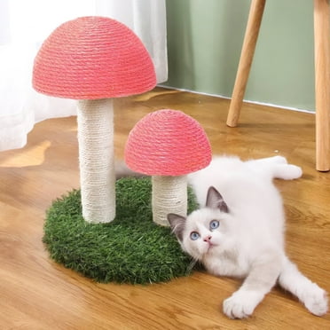 Cat Scratching Post: Mushroom Cat Tree, Cute Cat Tower with Natural Sisal Rope Cat Scratching Posts for Indoor Cats Adults and Kitten