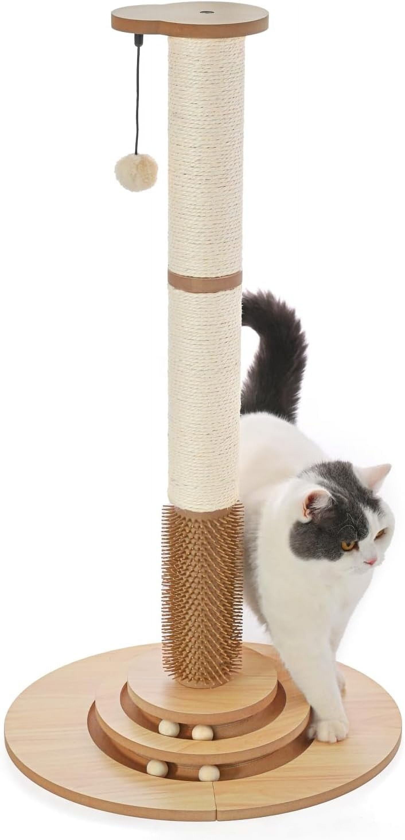 Cat Scratching Post With Sisal Rope And Soft Plush - Interactive Climbing Tower