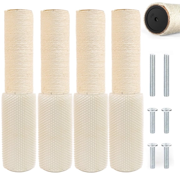 Cat Scratching Post Replaceme Inch Sisal Pole Cat Tree Replacement Post with Screws, Refill Scratcher Posts for Indoor Kitten Tree Tower Spare Cat Furniture Protector
