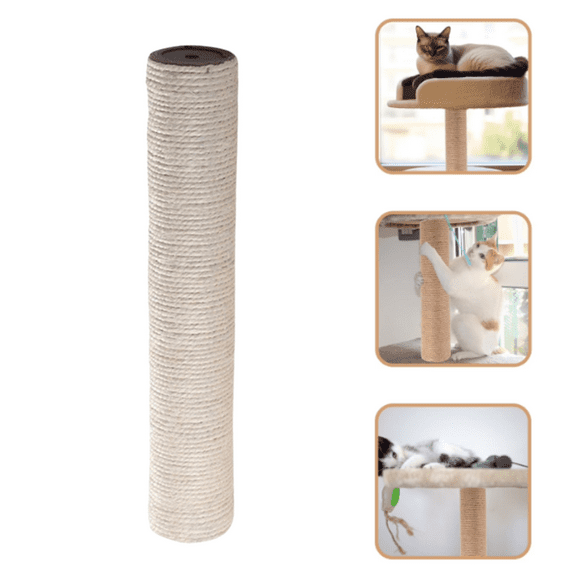 Cat Scratching Post Replacement Pole, Cardboard and Sisal Easy to Install - 1Pc(White)