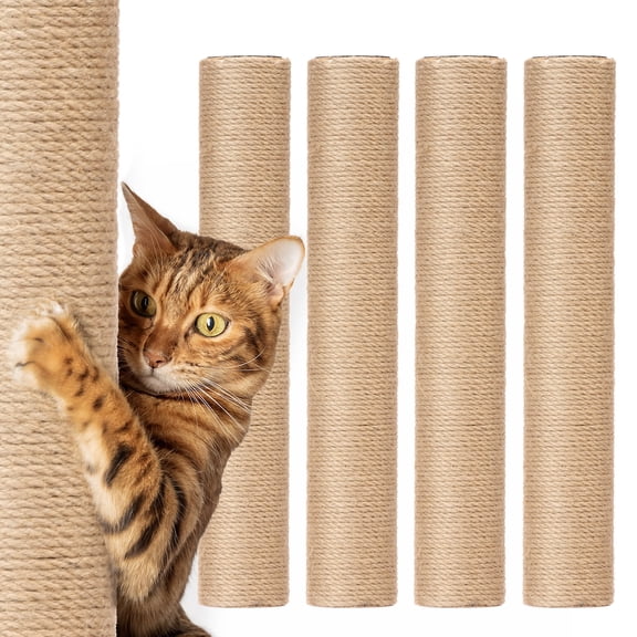 Cat Scratching Post Replacement, Sisal Pole Cat Tree Replacement Post with Screws, Scratcher for Indoor Kitten Tree Tower Spare Repair & Rebuild, Cat Gift (Green)