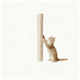 thumbnail image 1 of Cat Scratching Post Replacement Sisal Pole with M8 Screws, Natural Abrasion‑Resistant Sisal Rope, DIY Repair Spare Part for Indoor Cat Tree Tower and Kitten Furniture, 1 of 5