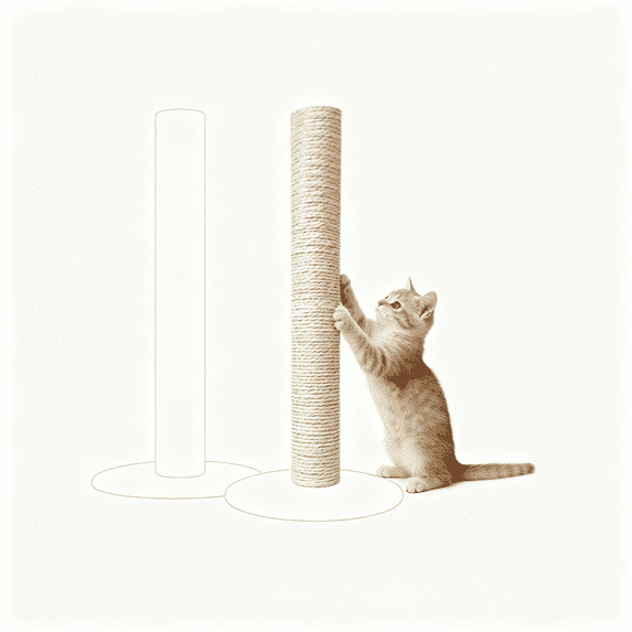 Cat Scratching Post Replacement Sisal Pole with M8 Screws, Natural Abrasion‑Resistant Sisal Rope, DIY Repair Spare Part for Indoor Cat Tree Tower and Kitten Furniture