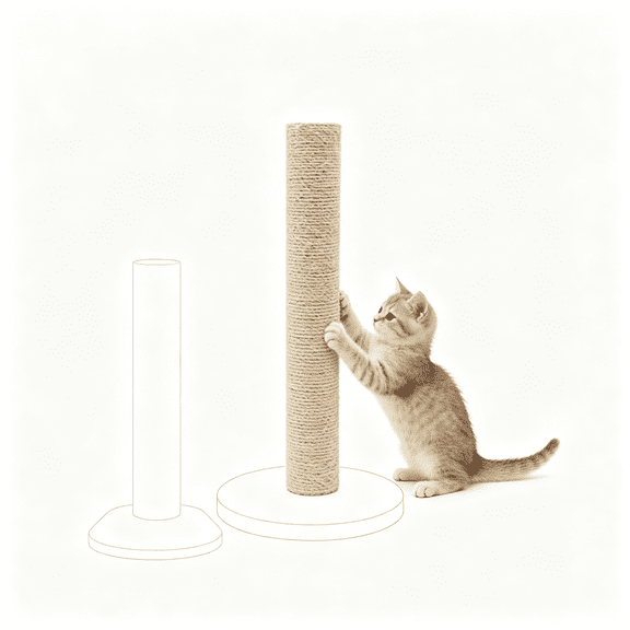 Cat Scratching Post Replacement, Sisal Posts with M8 Screws,Natural Sisal Rope, Reinforced Built-In Nuts, Beige DIY Repair Poles, For Cat Trees, Scratching Towers And Condos