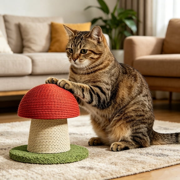 Cat Scratching Post Tree with Natural Sisal Hanging Scratcher for Indoor Cats Rabbits Small Spaces Cage Mount Space Saving Toy
