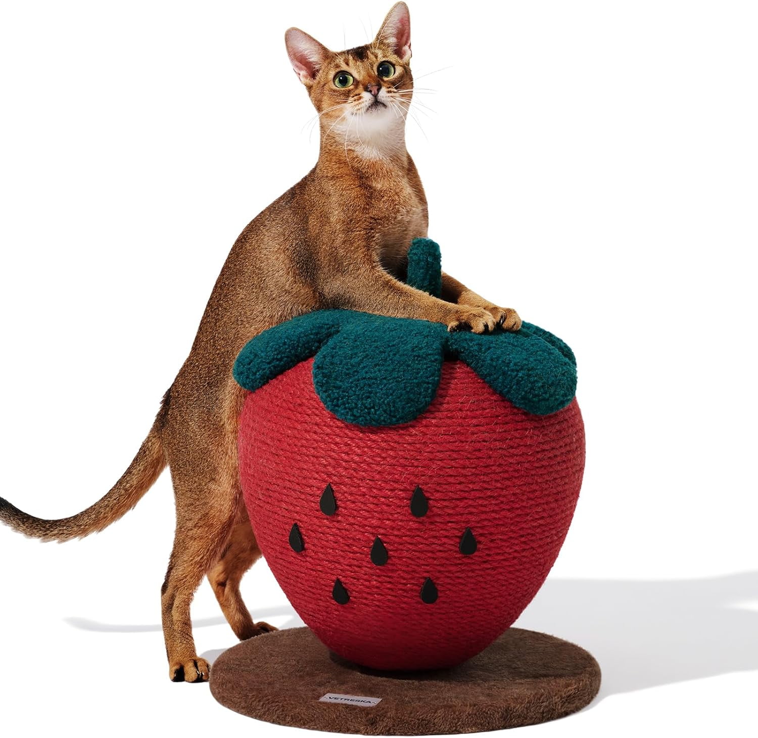 Cat Scratching Post with Jute Rope and Ball, Vertical Scratcher for Indoor Cats and Kittens
