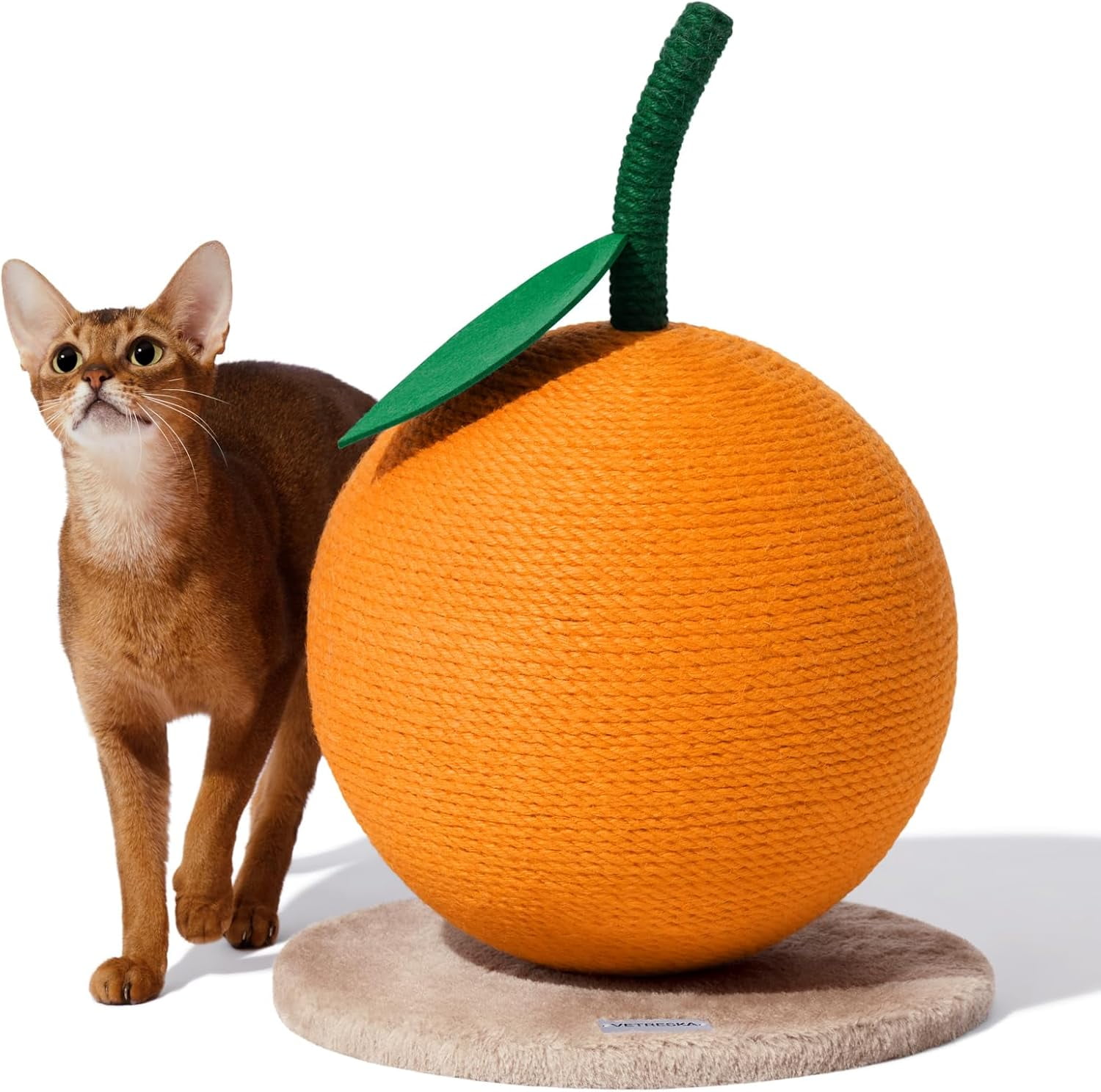 Cat Scratching Post with Jute Rope and Ball, Vertical Scratcher for Indoor Cats and Kittens