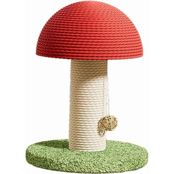 Cat Scratching Posts Vertical Cat Scratcher Mushroom Shaped Cat Toy for Protect Your Furniture Height 11in