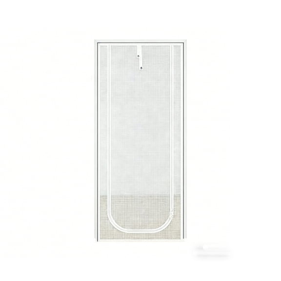 Cat Screen Door, Cat-Proof Mesh Gate, Fit Door, Anti Scratch Mesh with Zipper Closure, for Living Room, Kitchen, Bedroom White M