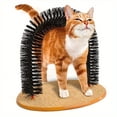 thumbnail image 1 of Cat Self-Grooming Arch Brush Wall Mounted Corner Massager for Itch Relief and Shedding Control Collects Loose Fur While Cats Rub Durable Plastic Bristles Fun Exercise Toy, 1 of 9