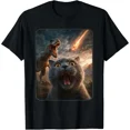 thumbnail image 1 of Cat Selfie With T Rex Dinosaur Funny Cat T Rex Meme Shirt Unisex T-Shirt, up to Size 5XL, 1 of 2