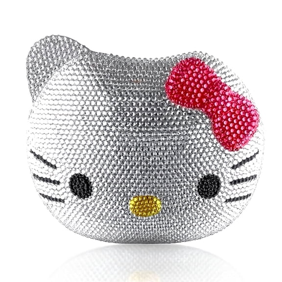 Celebrating You Shop Women's Silver Crystal Clutch Evening Bag Cat Shaped