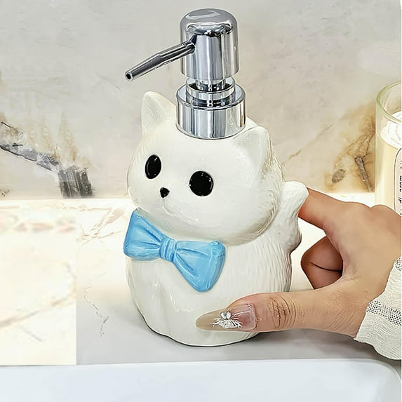 Cat-Shaped Dispenser Soap Dispenser, Great for Shampoo, Detergent and Disinfectants,Refillable Essential Foaming Soap Dispenser, Lotion Liquid Hand Soap Dispenser for Bathroom Kitchen(Blue)