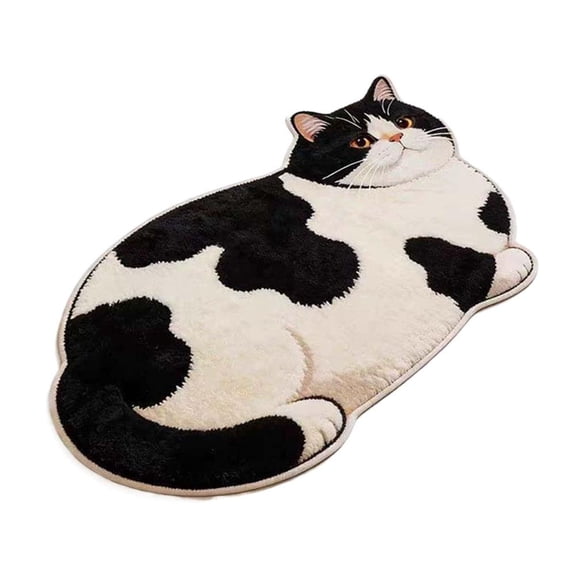 Cat Shaped Floor Mat Absorbent Area Rug Cute Animal Bathroom Bedroom Decorative Playmat