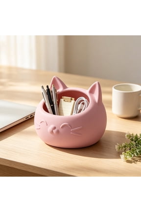 Cat Shaped Jewelry Storage Box Small Plastic Trinket Tray for Rings Earrings Necklaces Watches Keys and Change, Decorative Organizer for Bedroom Dresser Living Room Office and Christmas Gift
