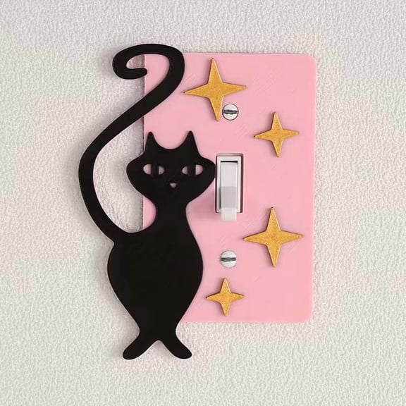 Cat Shaped Light Switch Cover Decorative Wall Plate for Home