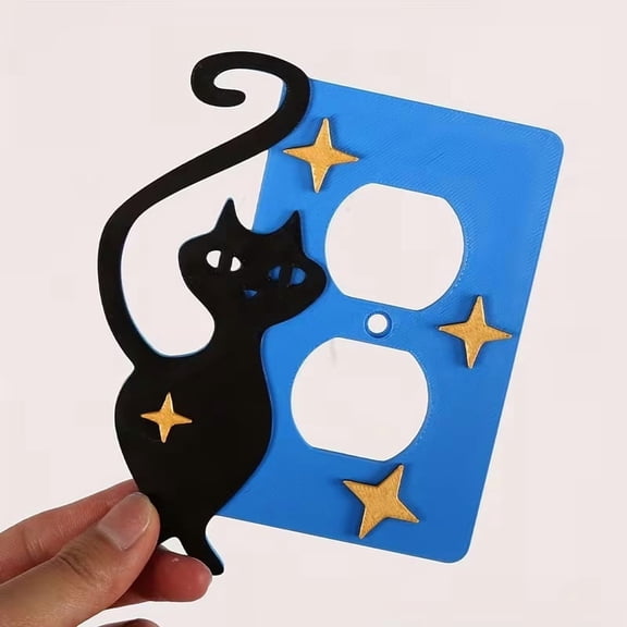 Cat Shaped Light Switch Cover Decorative Wall Plate for Home