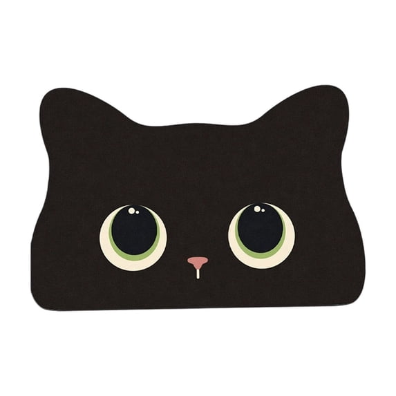 Cat Shaped Pet Food Mat for Floors, Cute Animal Prints Feeding Mats Non-Slip Floors Absorbent, for Cats Dogs Bowl and Water Dispenser B