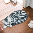 thumbnail image 1 of Cat Shaped Rug, Soft Absorbent Cat Floor Mat, Non Bathroom Rug, Washable Cat Print Carpet, Cute Cat Shaped Doormat for Bedroom Kitchen Living Room, 1 of 8