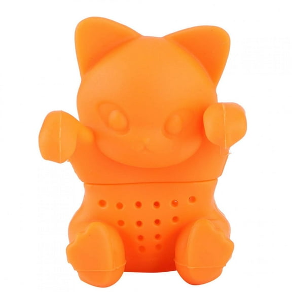 Cat Shaped Tea Infuser Loose Leaf Tea Steeper Cute Loose Tea Leaf Strainer Filter Food Grade Reusable Silicone Tea Infuser Accessory for Home Office
