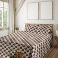 thumbnail image 1 of Ambesonne Cat Fitted & Flat Sheet with Shams 4 Pcs Set, Kitty Funny Animal Cartoon Art, Queen, Beige Eggplant and Orange, 1 of 5