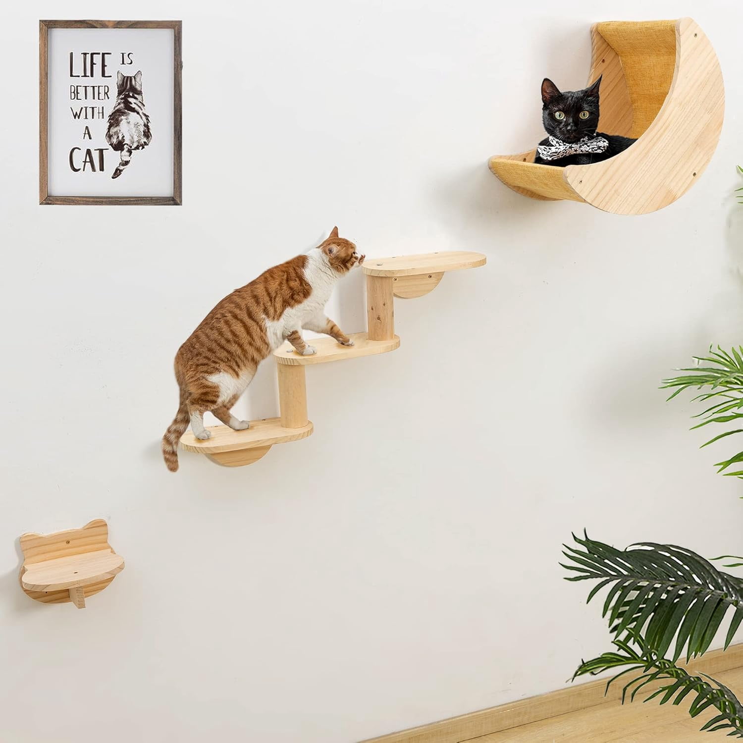 Photo inspiration: Fresh Look at Cat Shelf For Wall Mount Hammock With 3 Levels Climbing