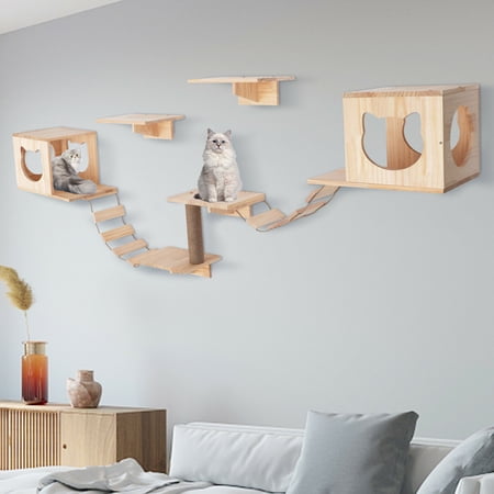 Cat Shelves and Perches Wall Mounted Indoor Cats Furniture Wood Cat Wall House