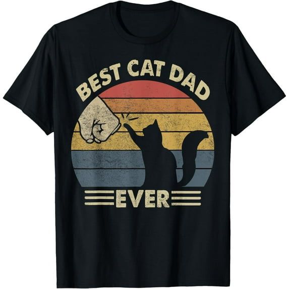 Cat-Shirt Men Best Cat Dad Ever Funny Dad T-Shirt Tee