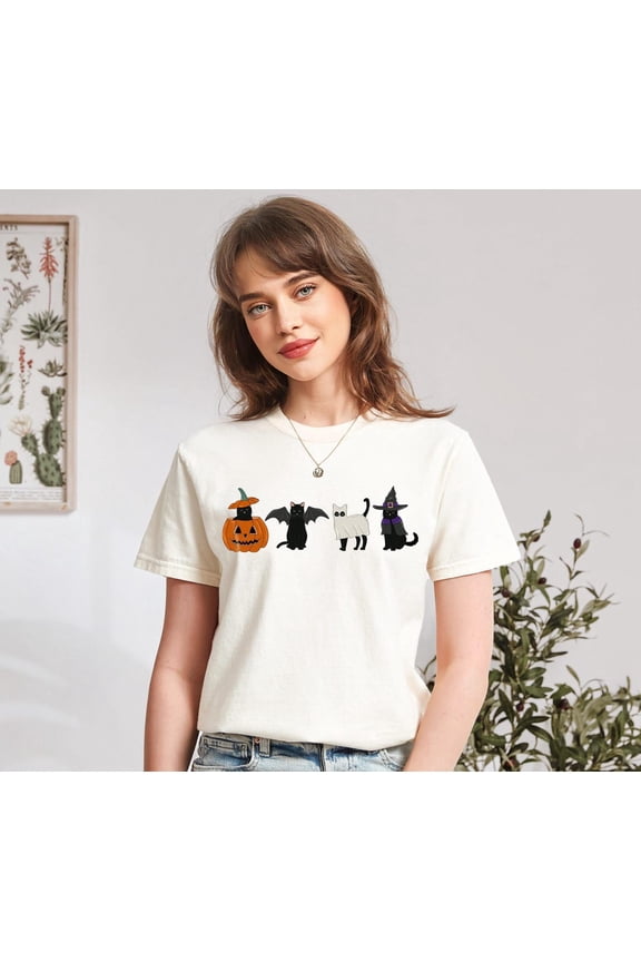 Cat Shirt, Shirt, Cat Shirt, Ghost Shirt, Sweater,Cat Lover Shirt, Spooky Season, Black Cat Shirt All Size S-5Xl