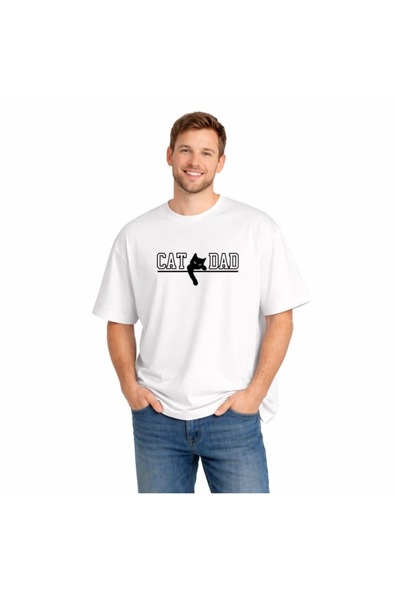 Cat Shirts for Men Cat Dad Shirt Funny Daddy Gifts Summer Animal Graphic Print Tshirt