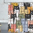 thumbnail image 1 of Cat Shower Curtain for Bathroom Cute Cat Shower Curtain with 12 Hooks Kitten Animal Decorative Polyester Bath Curtain Cat Decor Gift for Cat Lovers Kids and Girls Machine Washable 72"W X 72"H, 1 of 6