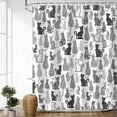 thumbnail image 1 of Cat Shower Curtain for Bathroom Cute Shower Curtain with 12 Hooks Kitten Animal Decorative Black and White Fabric Bath Curtain Gift for Cat Lovers Kids and Girls Machine Washable (72"W X 72"H), 1 of 6