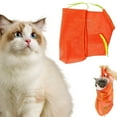 thumbnail image 1 of Cat Shower Net Bag Taking Set Adjustable Multifunctional Breathable Anti And Anti Scratch Restraint Bag Cat Washing Shower Bag Nail Trimming Gloves Plastic, Orange One Size, 1 of 5