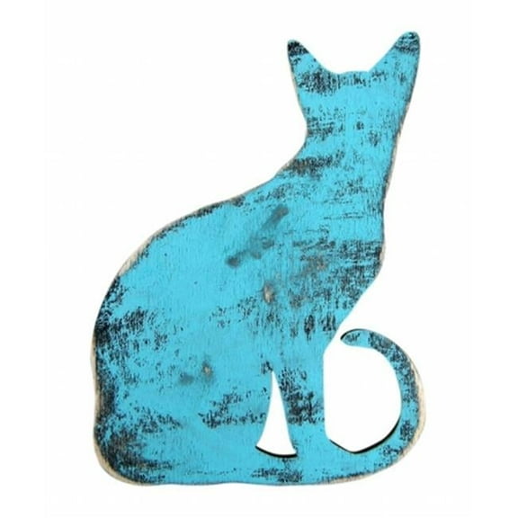 Cat Sign Rustic Handcrafted Wooden Wall Art - 18 in.