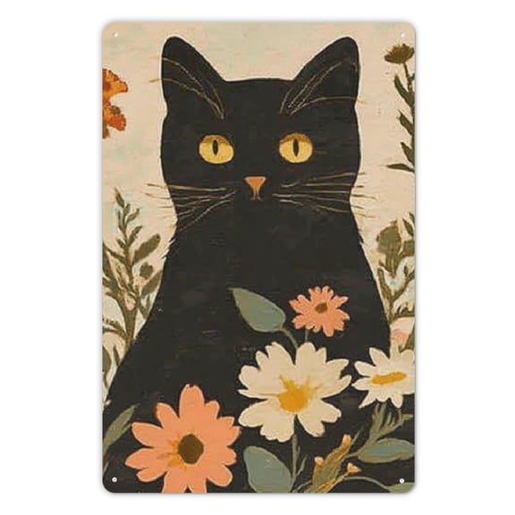 Cat Signs Silently Judging You Metal Tin Sign Retro Cat Decor Gift For Cat Lovers Home Kitchen Cafe Cottagecore Decor Tin Sign 12x8 Inch