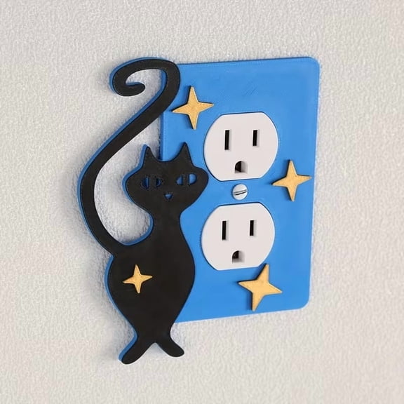 Cat Silhouette Light Switch Cover Cute Wall Plate for Home Decor