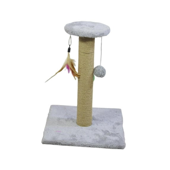 Cat Sisal Rope Scratcher Scratching Pole Protecting Your Furniture Climbing Interactive Toy Durable for Cats Kittens Supplies Square Gray